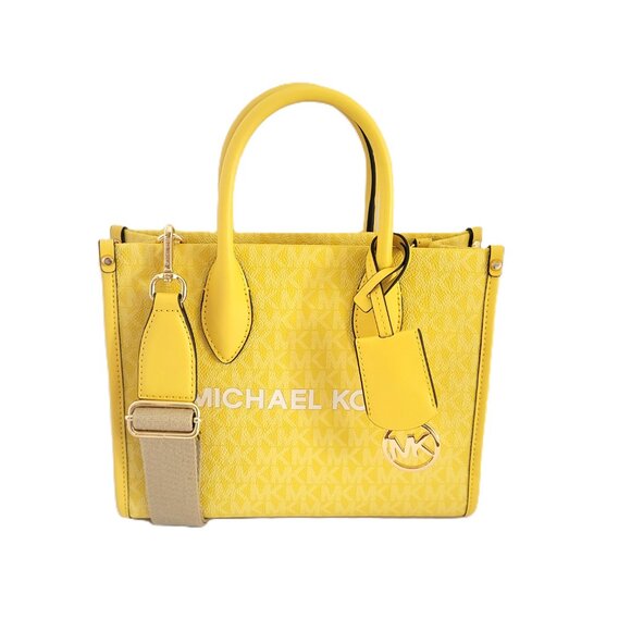 Michael Kors Mirella Small Shopper Top Zip Crossbody Handbag MK Daisy Yellow - Picture 2 of 7